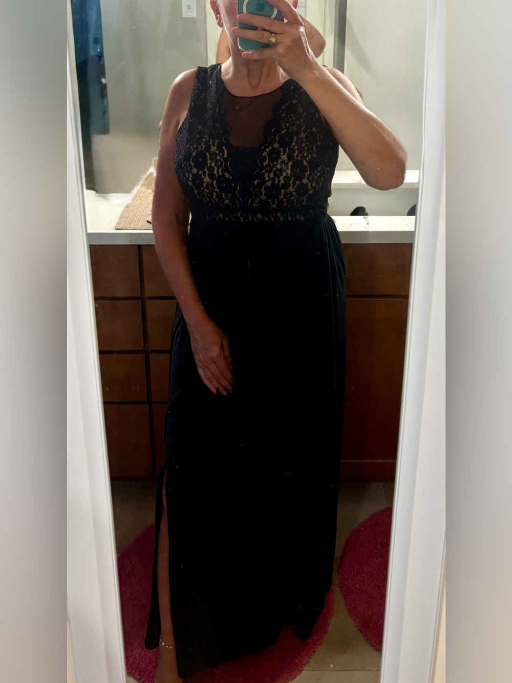 Night Way Collections Black Lace Formal Dress